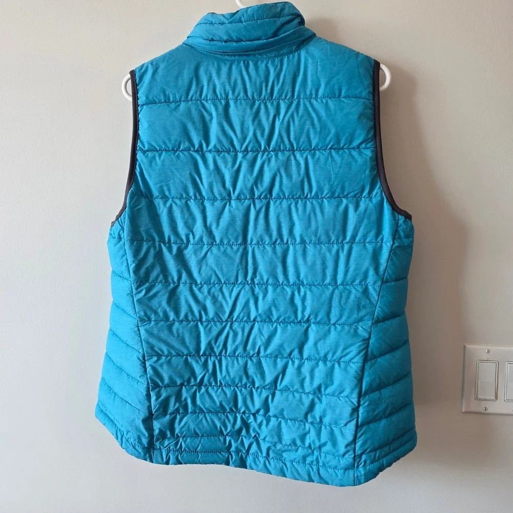 Tangerine Women Teal Blue Puffer Vest Quilted Full Zip Mock Neck XL